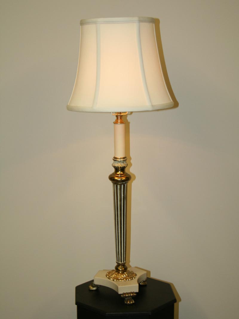 Pair of Fluted Column Buffet Lamps, c. 1950