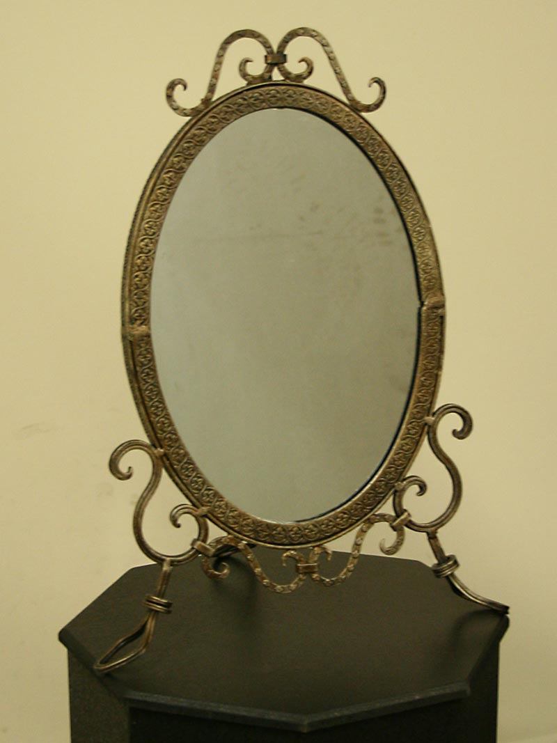 Oval Arts & Crafts Easel Back Mirror, c. 1920