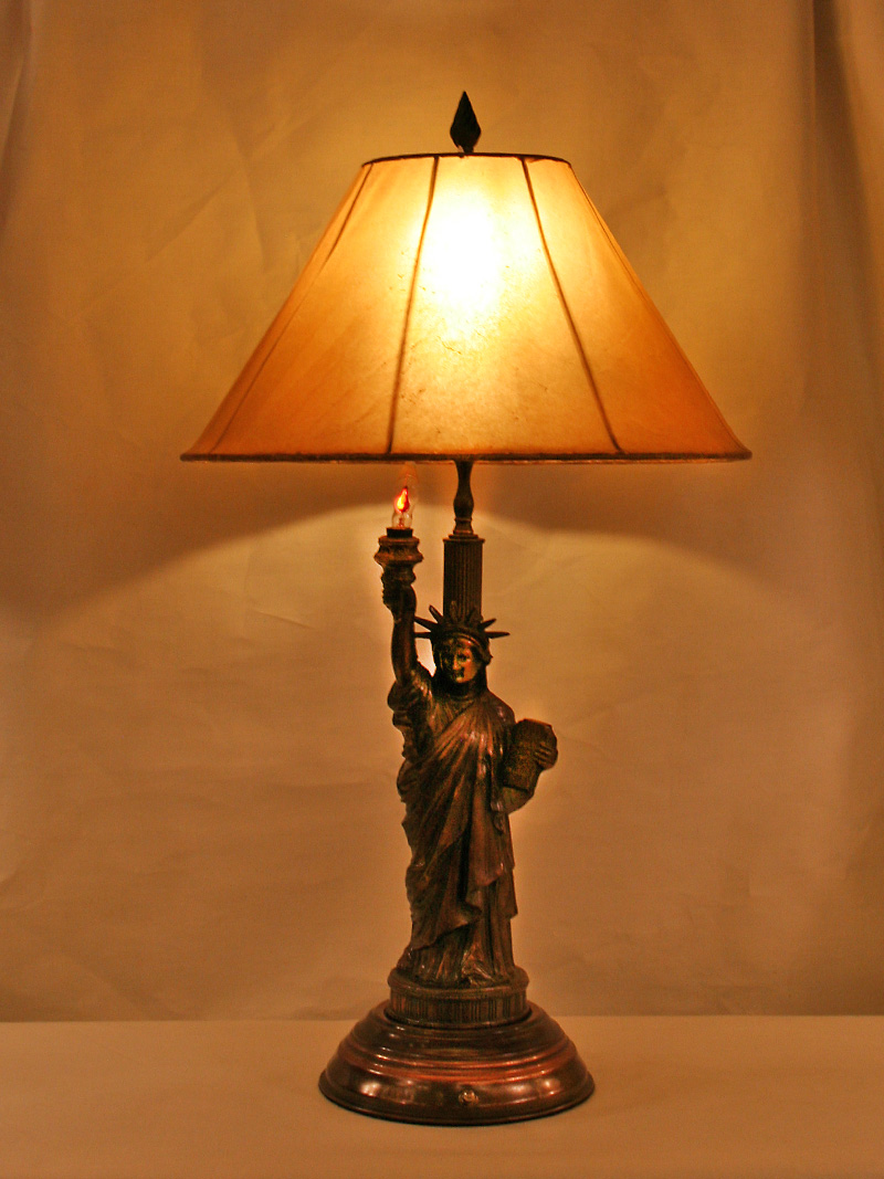 Vintage Statue of Liberty w/ Lighted Torch & The Table of Law in Her
