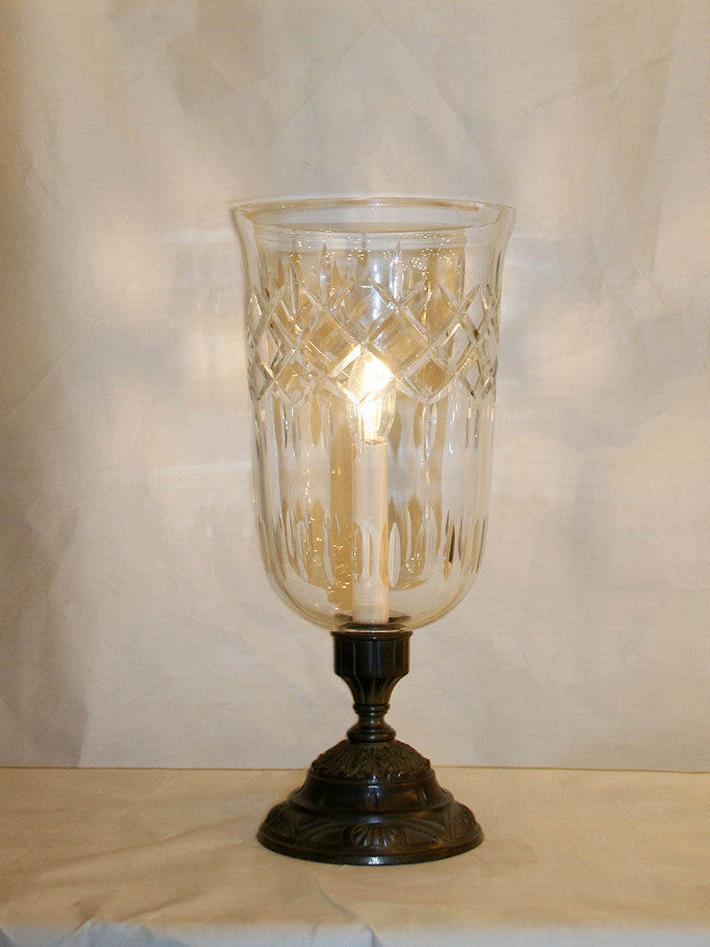 Custom Brass & Crystal Mantel Lamp